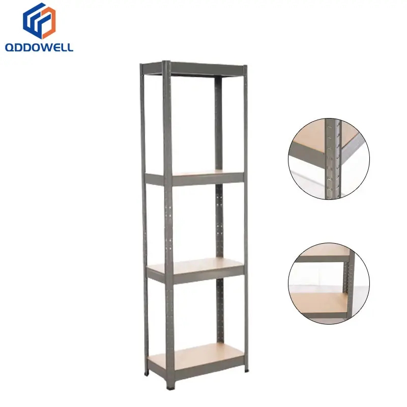 4-Tier Boltless Metal Garage Shelving Unit - Grey Powder Coated Storage Rack