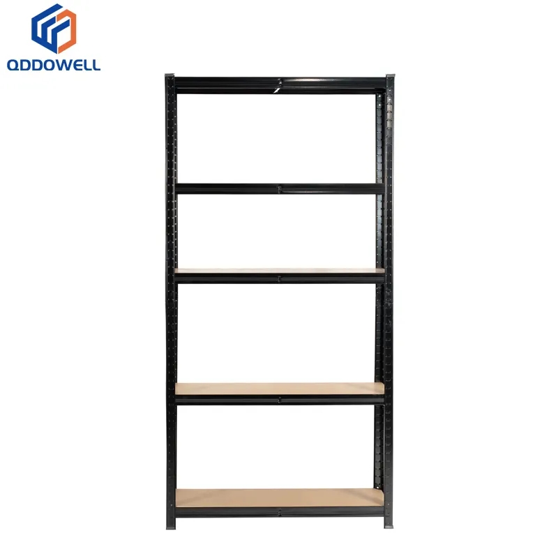 Front View Of Storage Shelves Adjustable Height Heavy Duty 5-Tier Garage Shelving Unit Metal Rack