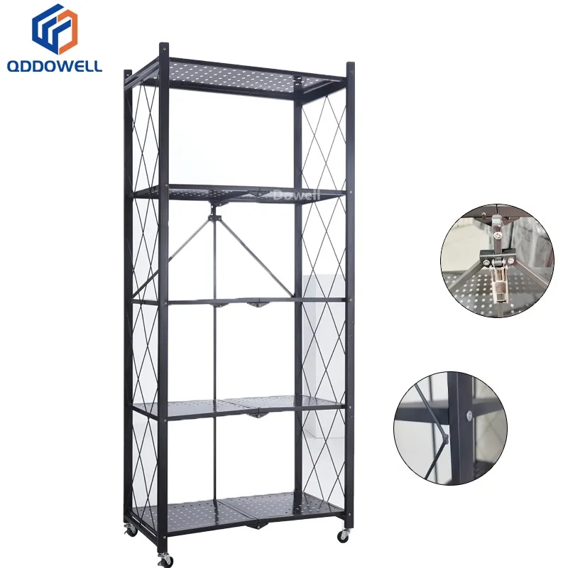 Foldable-Kitchen-Storage-Shelf-Rack-Full-With-Accessories-Show