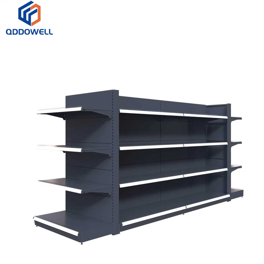 Heavy Duty Supermarket Gondola Shelving Double-Sided Metal Display Racks for Retail Stores