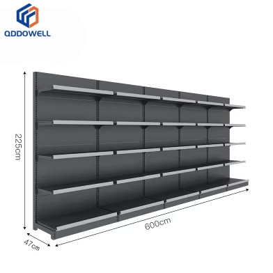 Single-Sided Gondola Shelving | QDDOWELL Supermarket Display Rack Metal Store Fixture 50–150kg